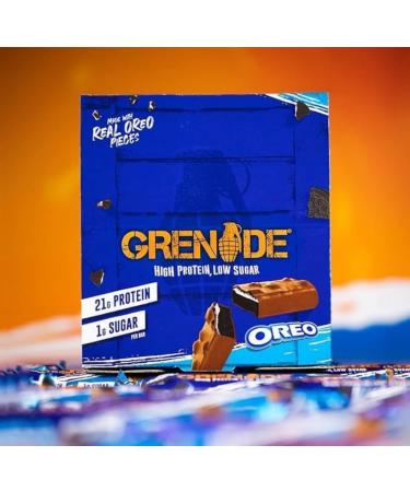 Grenade Oreo x12 White Oreo x 12 | CARB KILLA OREO Real Pieces High Protein Bar | low sugar | High in Protein | Delicious Flavour | Chocolate | Low Sugar | - Buy Online on GoSupps.com
