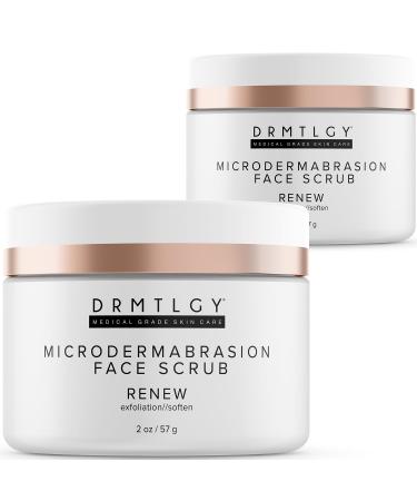 DRMTLGY Microdermabrasion Facial Scrub and Face Mask. Non-Abrasive Face Exfoliator Improves Acne Scars Blackheads Pore Size and Skin Texture (2 oz (Pack of 2))