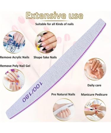 Professional Nail Files 5 PCS Nail File Double Sided Emery Board(100/180 Grit) Washable Emery Board Manicure Tools Nail Styling Tools Pet Grooming Tools for Home and Salon Use - Buy Online on GoSupps.com
