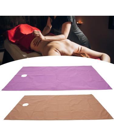 Verdant Touch Spa Beautyblock - Waterproof Massage Bed with Facial Hole 200x115 cm Violet & Dark Coffee | Perfect for Spa & Home Use - Buy Online on GoSupps.com