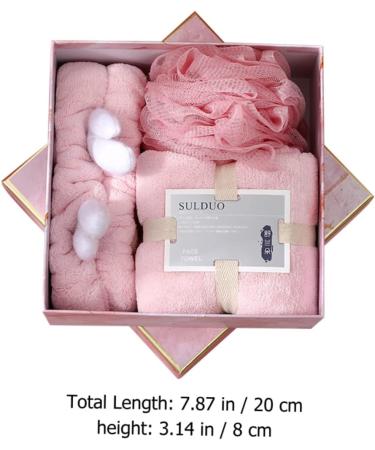 Angoily 1 Set Three Piece Bath Set Skin-Friendly Spa Hair Body Scrubber Puff Exfoliating Body Face Washing Hairband Shower Birthday Present Coral Fleece Finished Product Pink - Buy Online on GoSupps.com