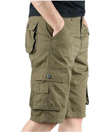 Men's Cargo Hiking Shorts - 7 Stretch Water Resistant Quick Dry Tactical Shorts | Green, Size 33 - Buy Online on GoSupps.com