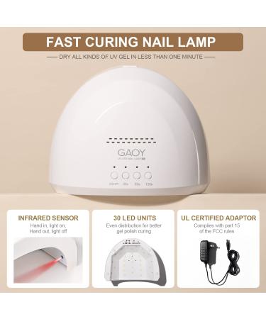 GAOY Gel Nail Polish Kit with UV Light - 12 Colors Nude Gray Glitter Set with Top & Base Coat, Manicure Tools - Home DIY Gel Nail Art Set - Buy Online on GoSupps.com