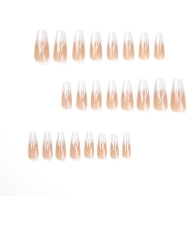 Nail art patches beautiful and fashionable nail patches finger decorations beauty decoration products simple white summer wear nails French flame wear nails y2k wearable nail patches finished f Jp2677 - Buy Online on GoSupps.com