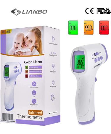 Lianbo Professional Medical Grade IR Non-Contact Infrared Thermometer - Three Color LCD, No Touch Forehead, Ear & Body Temperature Scanner for Adult and Baby - Buy Online on GoSupps.com