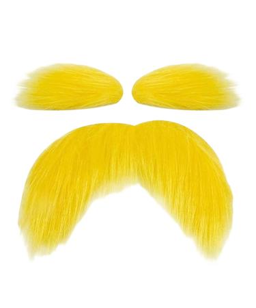 Fausse Moustache Jaune Mat riau Adh sif L ger Finition Textur e R aliste Style D'application Facile | Article De D guisement Comique Pour La C l bration De No l Cosplay Jeu De R le De 1 ml (Lot de 1)