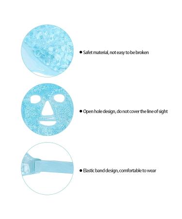 Reusable Gel Beads Face Eye Mask | Hot & Cold Compress for Puffy Eyes Dark Circles Relief | Stress & Migraine Relief Spa Mask (Blue - Buy Online on GoSupps.com