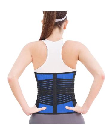 Back Braces Men Women Waist Support Belt for Lower Back Pain Back Posture Corrector Lumbar Spine Decompression Belt Pain Relief for Herniated Disc(2XL) 2XL Blue+Black