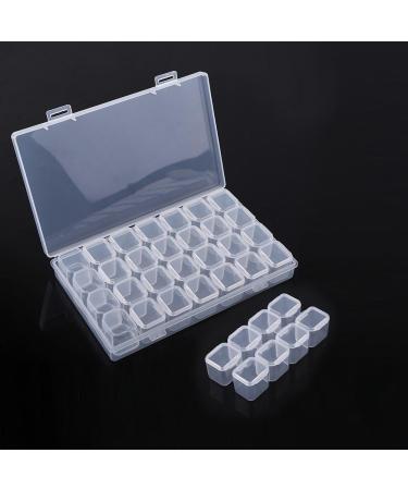 Buy Clear Plastic Tablet Box - 28 Slots Adjustable Medicine & Jewelry Organizer for International Shipping - Buy Online on GoSupps.com