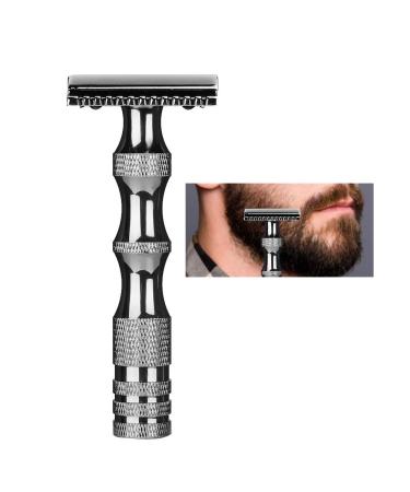 KENANLAN Classic Men's Manual Razor - Vintage Double Blade Razor with Non-Slip Metal Handle (Black) - International Shipping Available - Buy Online on GoSupps.com