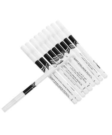 AUTSUPPL 20 Pcs White Makeup Supply Eyeliner Pens Wooden Pole Lip Liner Pencil Eyeshadow