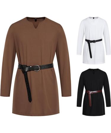 Buy Rumaozia Men's Middle Ages Cotton Tunic | Viking Shirt for Halloween Cosplay - Adlige Tunika & Warrior Costume - Buy Online on GoSupps.com