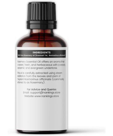Nankings 100% Pure Rosemary Essential Oil 1.02 Fl Oz - Undiluted & Therapeutic Grade for Hair Skin Scalp & Aromatherapy with Glass Dropper - Natural Essential Oil 30ml - Buy Online on GoSupps.com