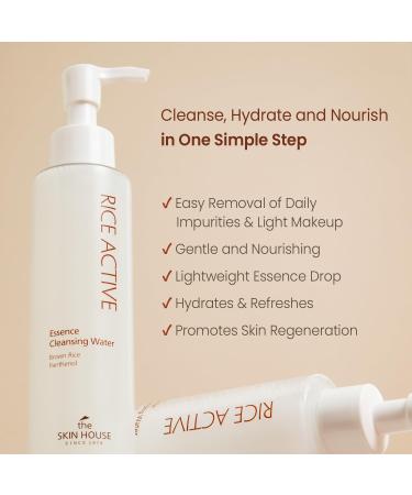 Buy THE SKIN HOUSE Rice Essence Cleansing Water - All-in-1 Facial Cleanser Toner & Essence | Korean Skin Care | International Shipping Available - Buy Online on GoSupps.com