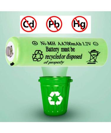 1.2V 700mAh NiMH Rechargeable AA Batteries - 12 Pack for Outdoor Solar Lights Garden String Lights & Pathway Lights | Eco-Friendly Power Solution - Buy Online on GoSupps.com