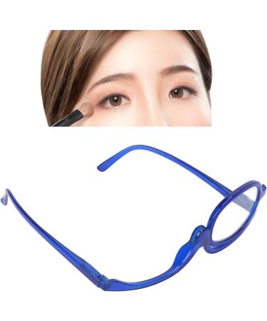 Buy Portable Flip Down Makeup Glasses with Switchable Lenses - Blue (+4.00) | Professional Makeup Tool for Flawless Application - Buy Online on GoSupps.com