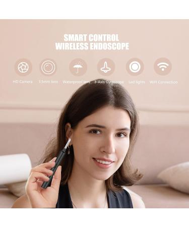Smart Visual Ear Cleaner | 1080P FHD Wireless Ear Otoscope with LED Lights | Ear Wax Removal Tool | IP67 Waterproof WiFi Camera for iPhone, iPad & Android | Black - Buy Online on GoSupps.com
