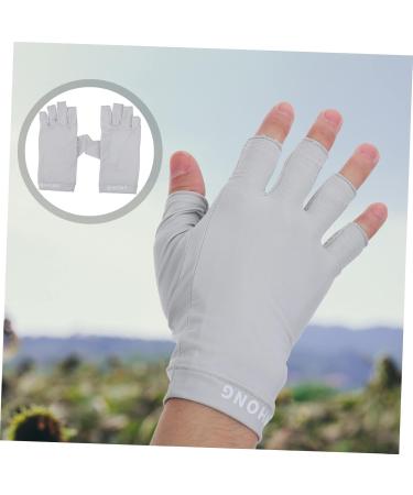 CLISPEED 1 Pair Uv Gloves Summer Beach Gloves Nail Dryer Uv Glove Sun Protective Gloves Uv Protection Gloves Sun Protection Gloves for Women Nail Gel Fabric Manicure Women's 19.5x8cm Light Grey - Buy Online on GoSupps.com