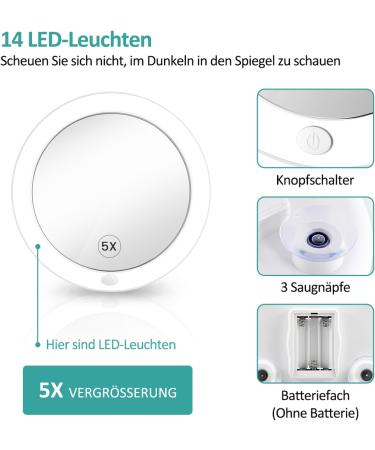 EMKE Cosmetic Mirror with Lighting - 5x - White - Buy Online on GoSupps.com