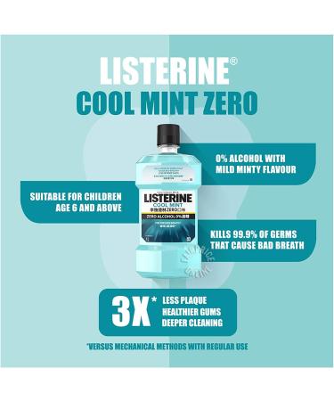  Listerine THREE PACKS of Listerine Zero Mouthwash 500 ml by Listerine - Buy Online on GoSupps.com