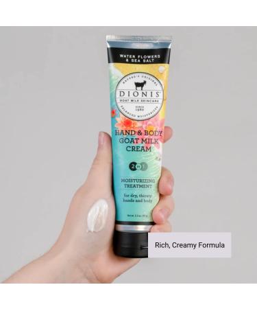 Dionis Goat Milk Skincare 3.3oz Water Flowers & Sea Salt Hand & Body Cream - Cruelty-Free Hydrating Lotion for Dry Skin - Made in USA - Buy Online on GoSupps.com