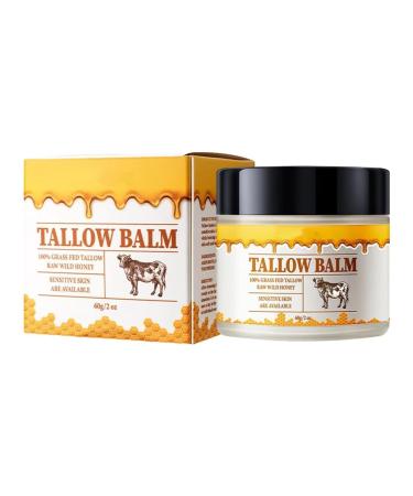 Beef Tallow Tallow and Honey Cream Beef Tallow for Skin Grass-Fed Beef Tallow & Raw Wild Honey Blend All-Natural Moisturizer for Face & Body