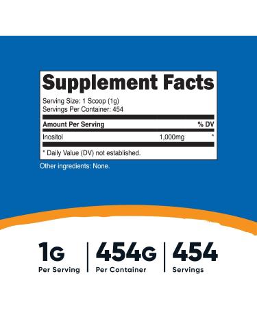 Nutricost Inositol Powder 1LB (454g) - Gluten Free & Non-GMO - Buy Online on GoSupps.com
