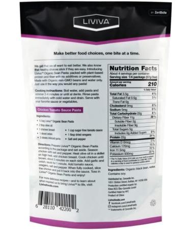 LIVIVA Organic Black Bean Spaghetti Pasta (4 Pack 88 g Protein per Bag) High Protein Noodles Diabetic Friendly Keto Vegan Halal Kosher Non-GMO Nutritious Plant-Based Plant-Based Protein Pasta Ready-to-Eat in minutes Gluten Free Noodle - Buy Online on GoSupps.com