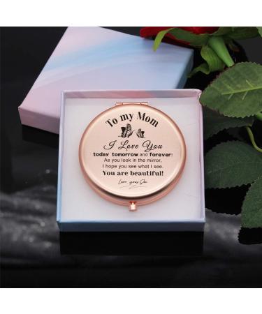 Muminglong Frosted Compact Makeup Mirror - Birthday Gift for Mom from Son - Buy Online on GoSupps.com