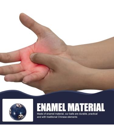 Beavorty Vintage Blue Enamel Baoding Balls - Traditional Chinese Hand Massage & Fitness Exercise Balls - Buy Online on GoSupps.com