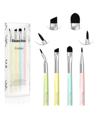 Eyeliner Brush Set Gel Liner Makeup Brushes- Multicolor Ultra Fine Bent Pencil Point Eyeliner Brush Thin Slanted Flat Angle for Precision Liner, Synthetic Bristles Eyebrow Makeup Tool 01