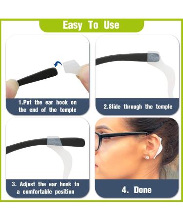 Eouiav 16-Piece Glasses Holder Set - 8 Pairs Anti-Slip Silicone Eared Hooks for Perfect Glasses & Sunglasses Support - Buy Online on GoSupps.com