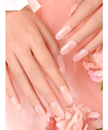 Kalolary 20 Pieces Nail Stickers - Gel Nail Polish Full Wraps UV/LED Cured Strips with File & Stick for Women & Girls - Naked Pink - Buy Online on GoSupps.com