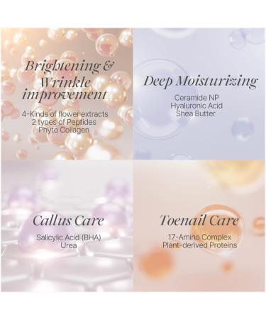 PETITFEE Rose Petal Satin Foot Mask (5 Pairs) - Nourishing Rose Scented Foot Repair Masks with Peptide Collagen Shea Butter & Urea for Silky Smooth Feet - Intensive Foot Treatment - Buy Online on GoSupps.com