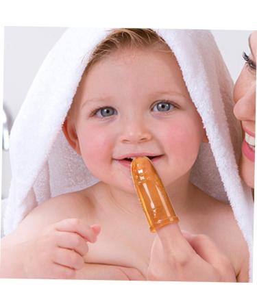 Minkissy Toothbrush Set for Newborns - Nano-Silver Finger Brush & Milk Stain Cleaner | Toddler Teething Massage Device - Buy Online on GoSupps.com