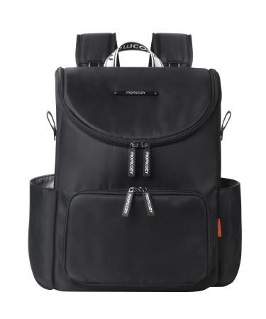 Momcozy Baby Diaper Bag Backpack, Large Travel Diaper Bag Backpack, 560g Ultra Lightweight Stylish Diaper Bags, Waterproof Unisex Baby Bags for Boys Girls, Baby Registry Search Shower Gifts Black