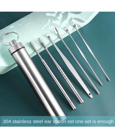 Portable Ear Cleaner Stainless Steel Ear Spoon Set Stainless Steel Ear Wax Remover Reusable Stainless Steel Ear Wax Remover Set Ear Wax Easily Removed Ideal for Personal and Home Use(6pcs-Opp) - Buy Online on GoSupps.com