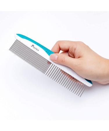 Piepea Pet Comb - Stainless Steel Teeth for Dogs & Cats - Home Grooming Kit for Knots, Mats, and Tangles - Buy Online on GoSupps.com