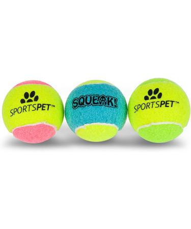 SPORTSPET Tennis Balls for Dogs - Extra Bouncy - Non Toxic - Durable - Long Lasting - Floats (Squeak Tennis Balls (12 Pack)) - P/T/A - Buy Online on GoSupps.com