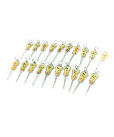 Qtqgoitem 20 Pcs Flower Butterfly Print Handle Metal Earwax Remover Cleaner Ear Pick (Model: 129 a10 274 bb0 248)