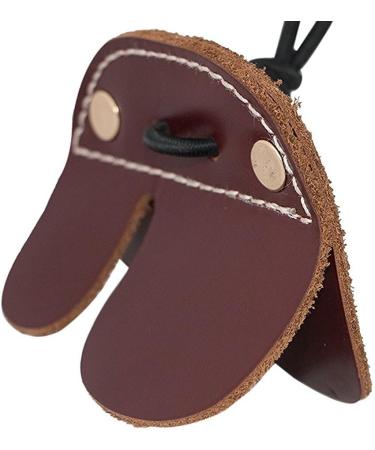 CyberDyer Cow Leather Archery Finger Tab for Recurve Bows - Brown | Hunting Finger Protector - Buy Online on GoSupps.com
