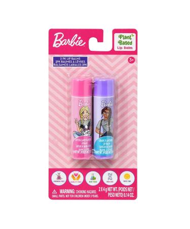 Barbie 2 Lip Balm with Flavors Include Blue Blueberry and Pink Cotton Candy - Lip Balm on Card - 2 Shimmery Lip Balms - Buy Online on GoSupps.com