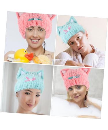 PLAFOPE 2pcs Dry Hair Cap Girl Bathing Hats Quick Drying Hair Hats Swim Caps Towel Hair Drying Caps Hair Bonnet Cartoon Design Hair Caps Headband Elasticity Coral Fleece Child - Buy Online on GoSupps.com