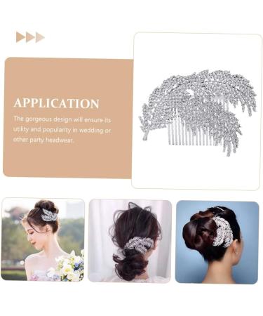 DOITOOL 1pc Wedding Hairpin Wedding Hair Clip Wedding Headpiece Mothers Day Side Combs Wedding Hair Accessories Silver Headpiece Silver Hair Clip Pearl Rhinestone Headgear Leaf Bride - Buy Online on GoSupps.com