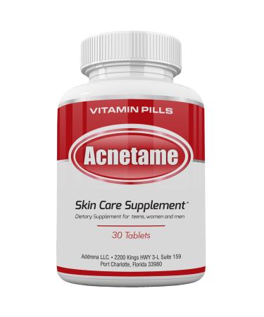 Acnetame Acne Pills 30 Day- Supplements for Acne Vitamin Treatment- Tablets to Clear Oily Skin for Women Men Teens and Adults 30.0 Servings (Pack of 1)