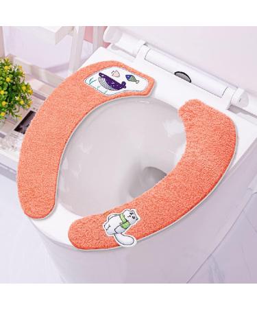 Hadeeong 4Pairs Plush Warm Toilet Seat Cover - Washable & Reusable Seat Pads Cushion for Winter - Fits Most Toilet Seats - Panda Design - Buy Online on GoSupps.com