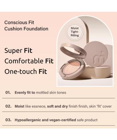 Buy MOONSHOT KOREA Conscious Fit Cushion Foundation - Flawless Coverage Long-Lasting Lightweight K-Beauty (21N Cosmic Vanilla Refill - Buy Online on GoSupps.com