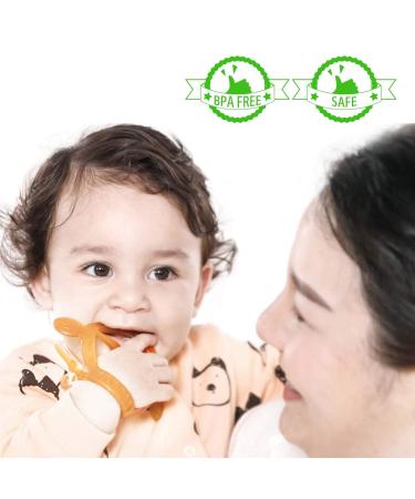 HEORSHE Baby Teething Toy - Silicone Adjustable Wristband Chew Toy for Babies 0-12 Months - Brown - Buy Online on GoSupps.com