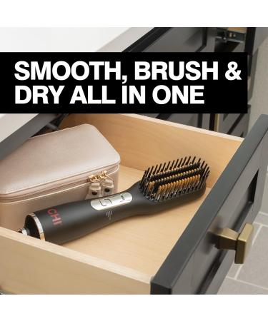CHI 3-in-1 Hot Smoothing Dryer Brush | Smooth Shiny Blowout & Frizz Control | Detangles Hair & Seals Moisture | Cruelty-Free International Shipping - Buy Online on GoSupps.com