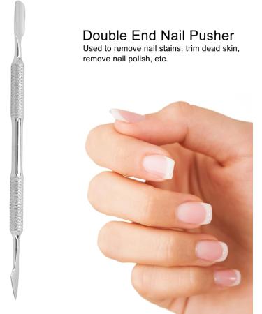 Double End Nail Pusher Nail Art Remover Tools Double End Nail Cuticle Remover Tool Stainless Steel Scraper Nail Polish Peeler Nail Cuticle Dead Skin Removal Tool - Buy Online on GoSupps.com
